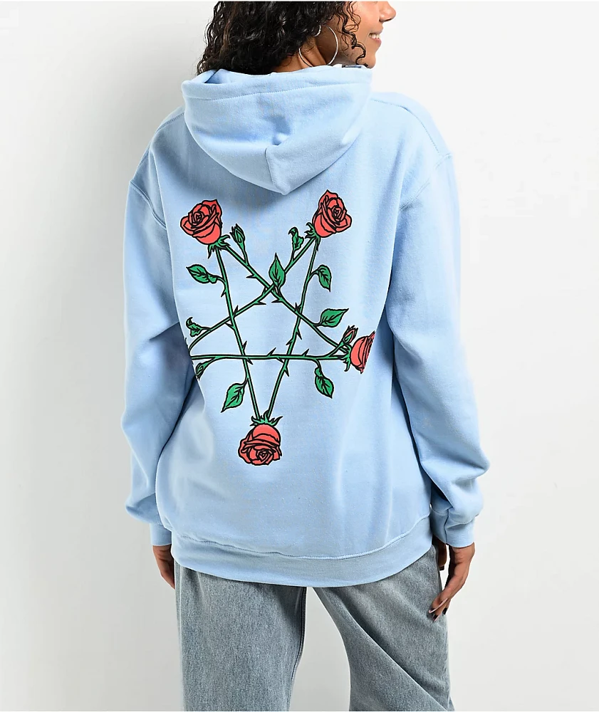 XPLR Rose Pentagram Blue Hoodie