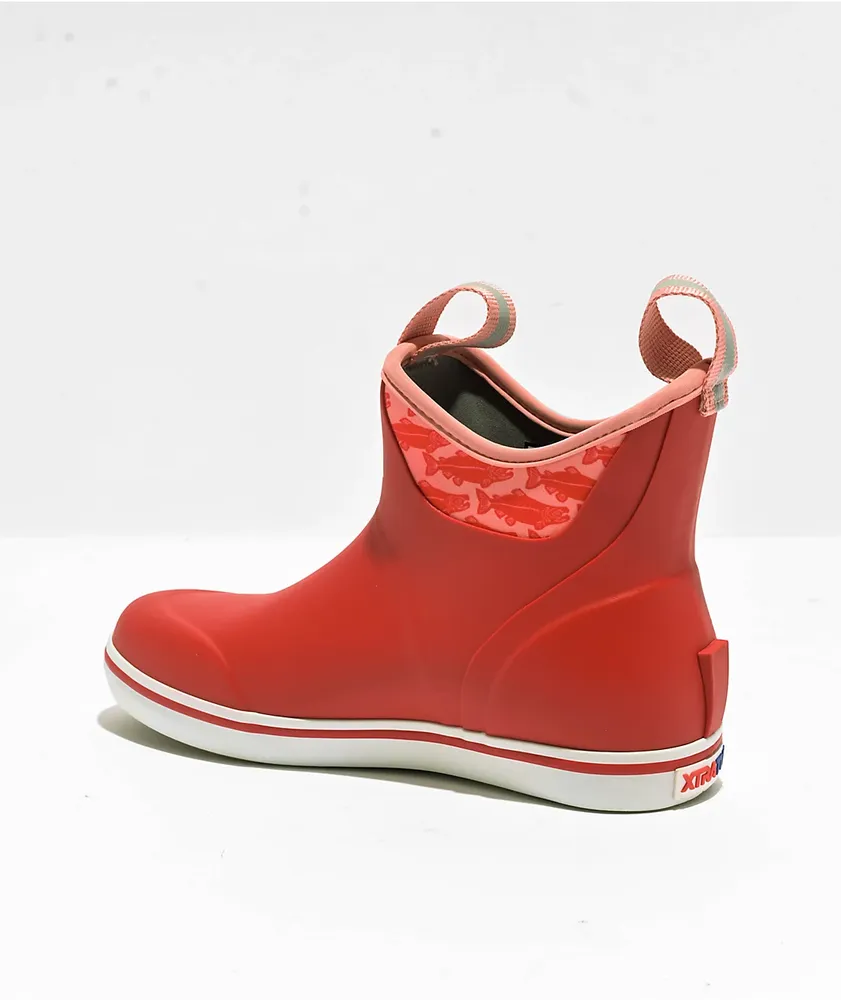 XTRATUF x Salmon Sisters Red Salmon Ankle Deck Boots