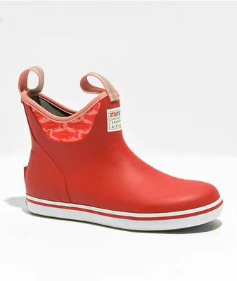 XTRATUF x Salmon Sisters Red Salmon Ankle Deck Boots