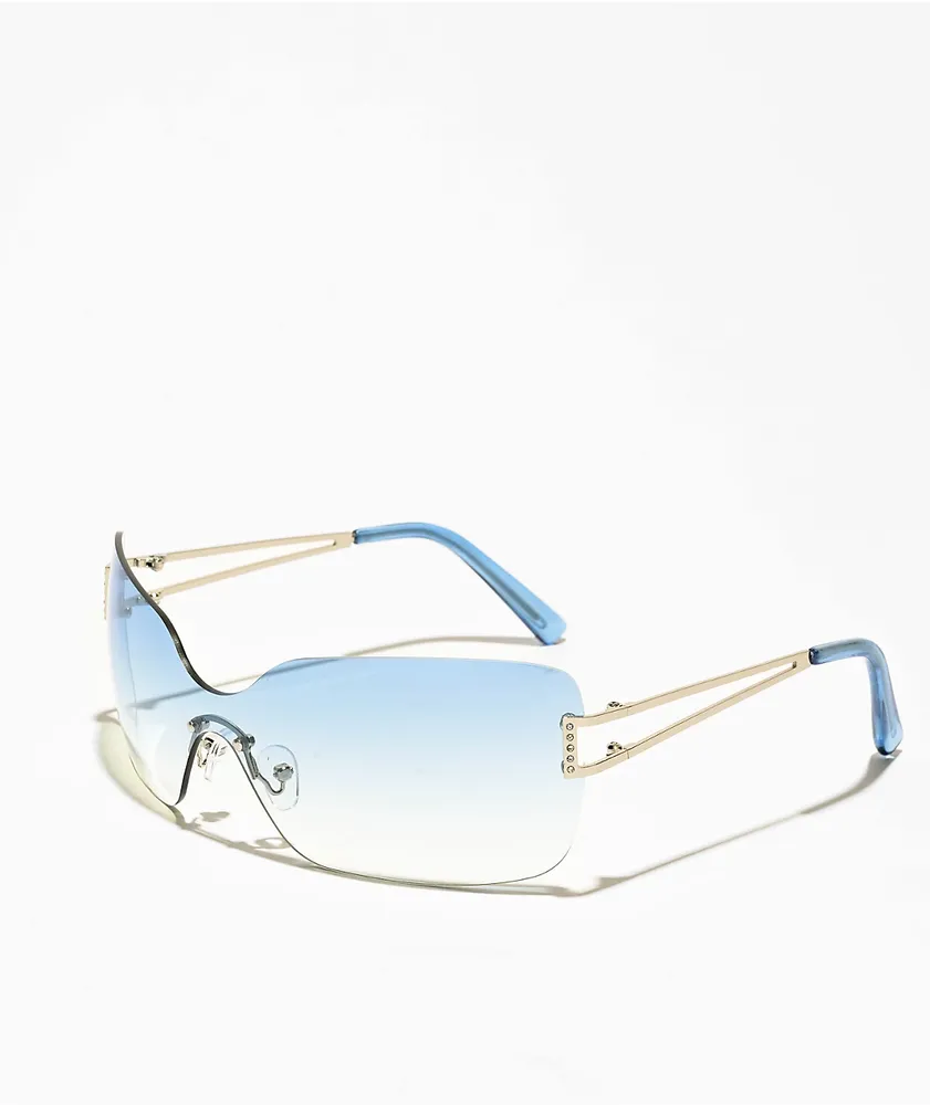 Y2K Blue Single Lens Sunglasses