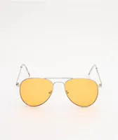 Yellow & Silver Pilot Sunglasses