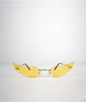 Yellow Cut-Out Wing Sunglasses