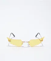 Yellow Cut-Out Wing Sunglasses