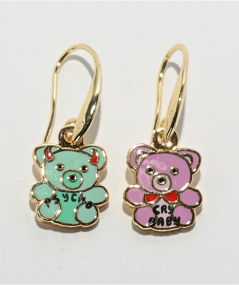 Yellow Owl Workshop Cry Baby Psycho Teddies Earrings