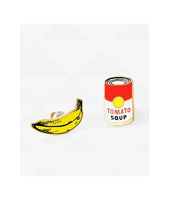Yellow Owl Workshop Pop Art Banana & Soup Stud Earrings
