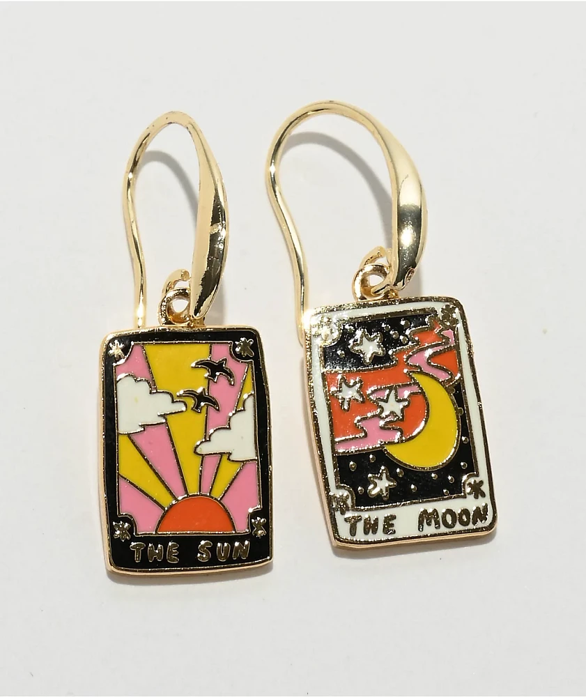 Yellow Owl Workshop Sun & Moon Tarot Earrings
