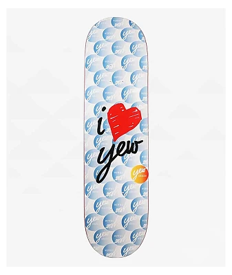 Yew I Love Yew Blue 8.5" Skateboard Deck