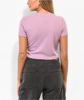 Your Highness Another Day Purple Lace Front Crop Top
