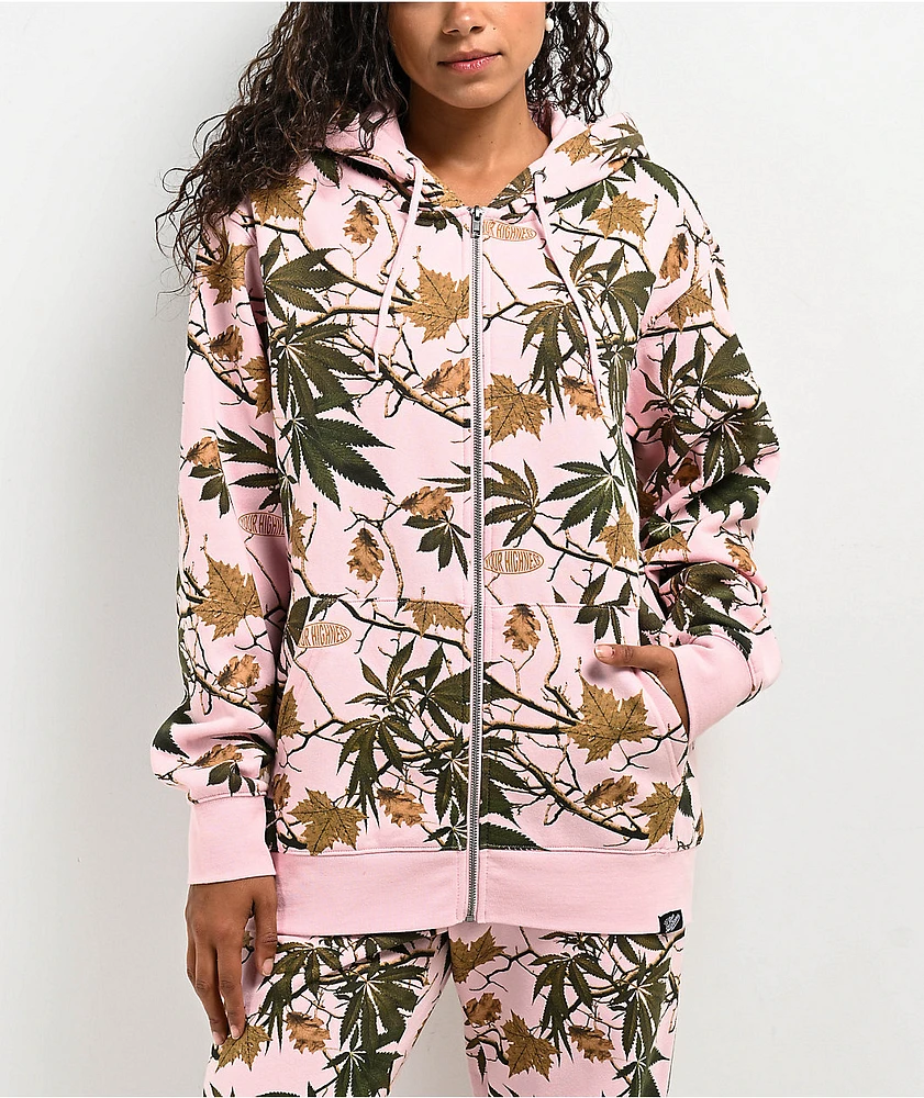 Your Highness Autumn Camo Pink Zip Hoodie