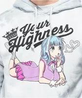 Your Highness Bout You Grey Tie Dye Hoodie