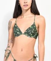 Your Highness Caterpillar Green Triangle Bikini Top