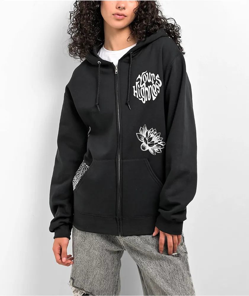 Your Highness Dragonfly Black Zip Hoodie