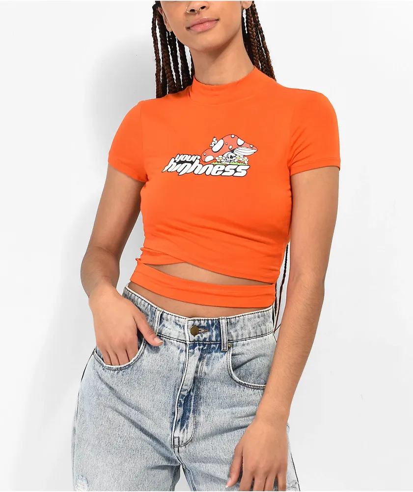 Your Highness Euphoria Red Cutout Crop T-Shirt