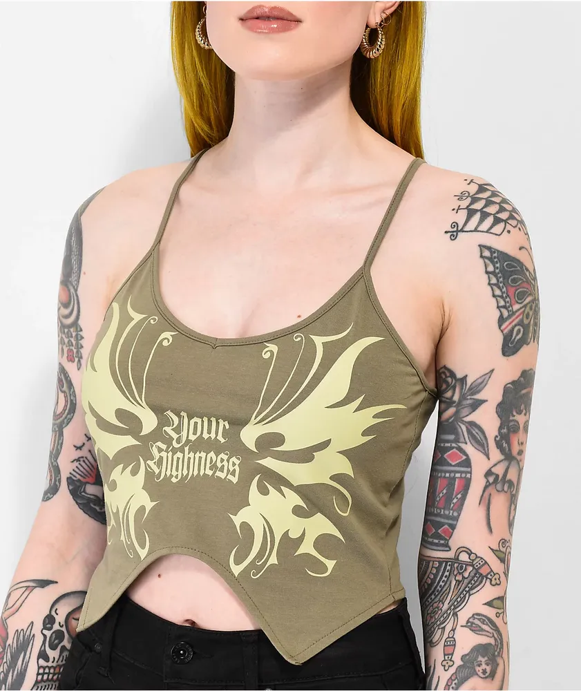 Your Highness Fair Wings Green Tank Top