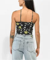 Your Highness Flower Shower Black Halter Tank Top