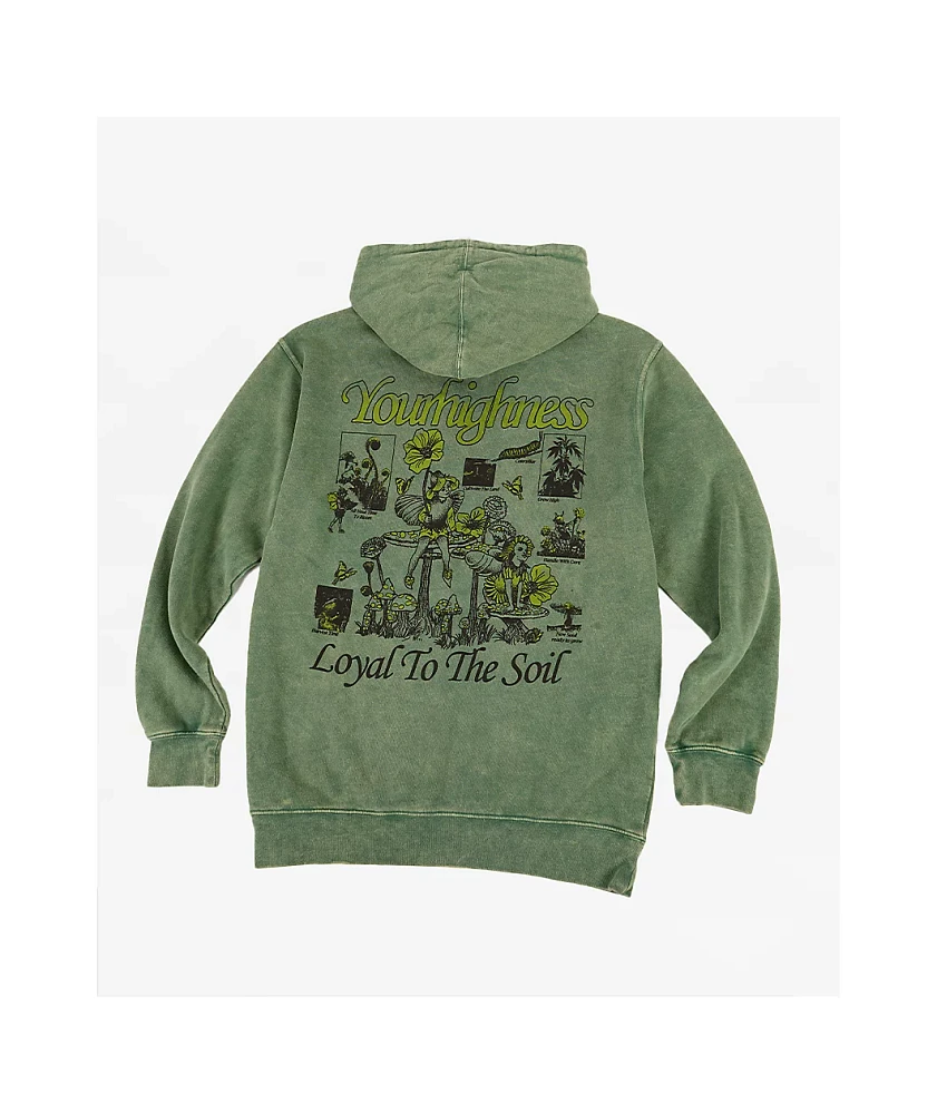 Your Highness Geranium Green Wash Hoodie