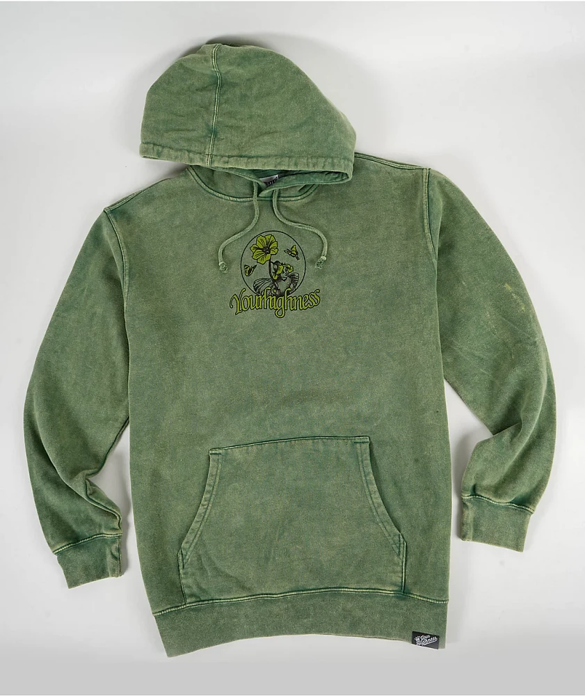 Your Highness Geranium Green Wash Hoodie