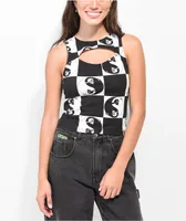 Your Highness Harmony Black & White Cut Out Tank Top