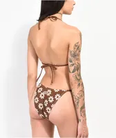 Your Highness Hazy Daisy Brown Triangle Bikini Top