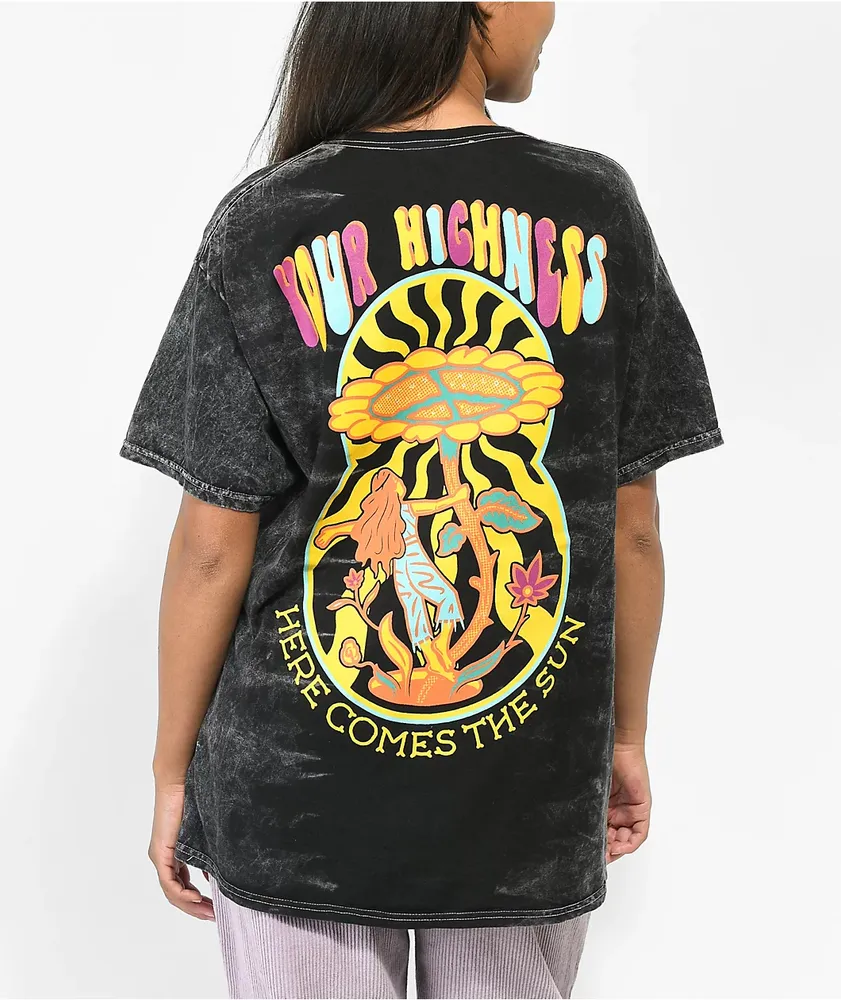 Your Highness Here Comes The Sun Black Tie Dye T-Shirt