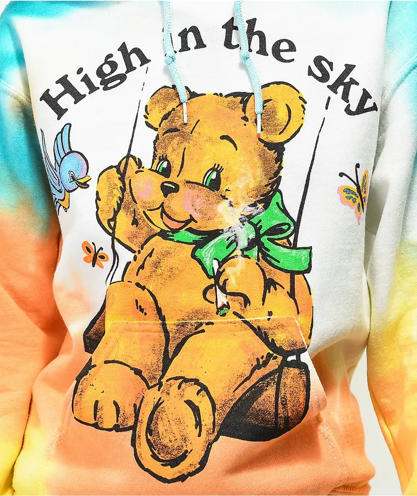 Your Highness High In The Sky Blue, Orange & White Tie Dye Hoodie