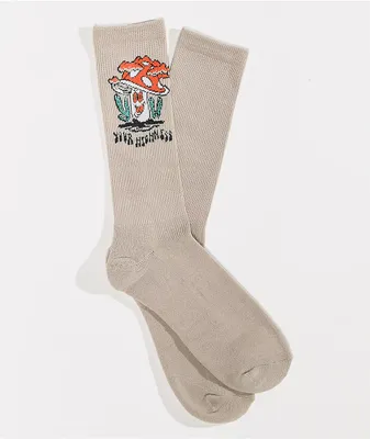Your Highness Laughter Tan Crew Socks
