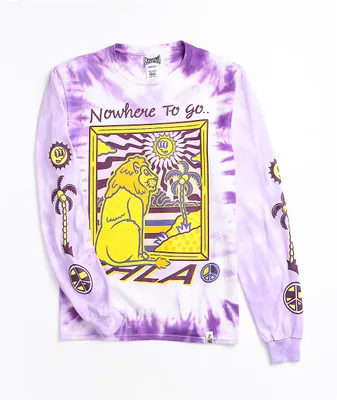 Your Highness Nowhere To Go Purple Tie Dye Long Sleeve T-Shirt