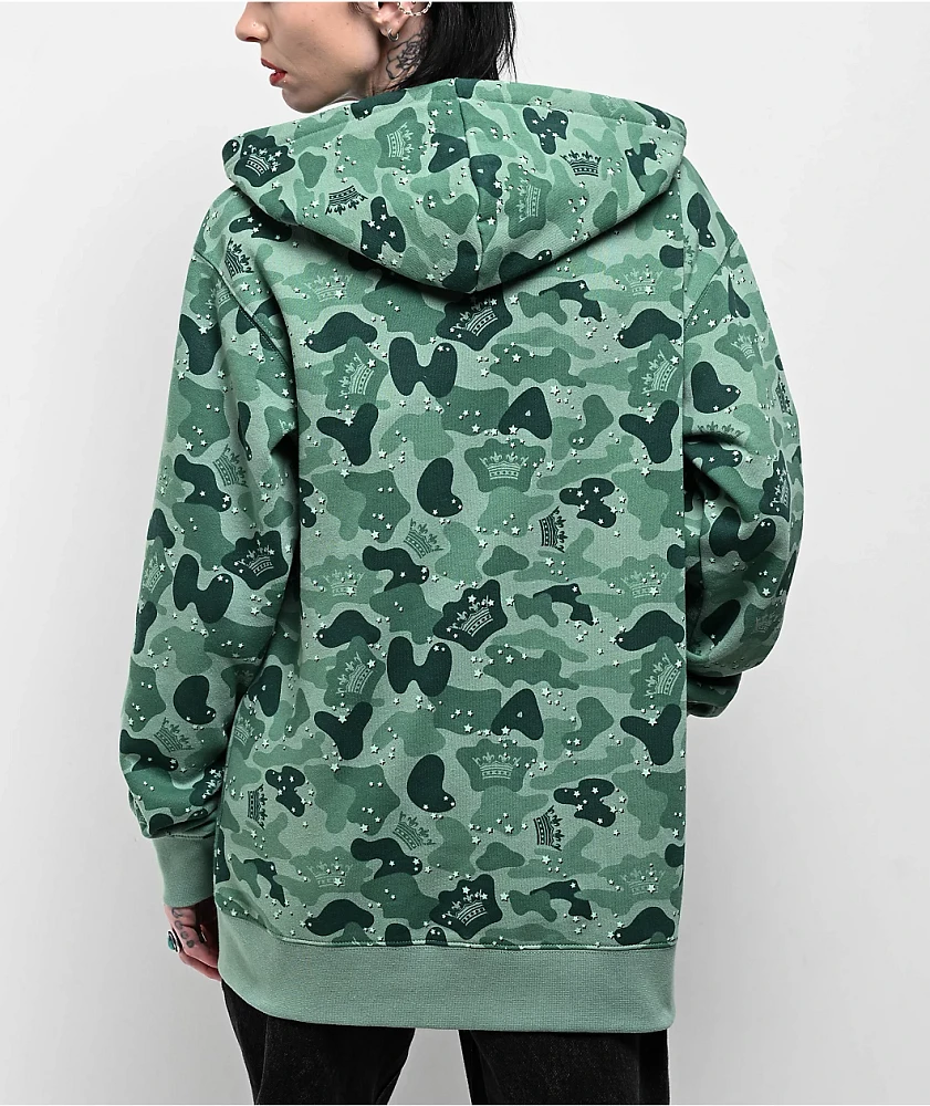 Your Highness Ocean Camo Green Zip Hoodie