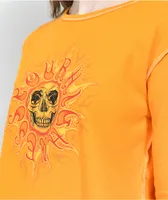 Your Highness Radiant Orange Crop Long Sleeve Waffle T-Shirt