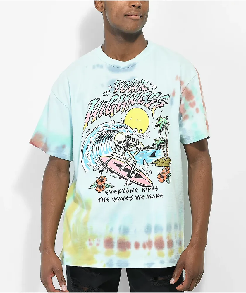 Your Highness Ride The Wave Blue Tie Dye T-Shirt