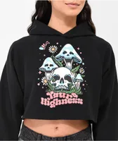 Your Highness Root Rot Black Crop Hoodie
