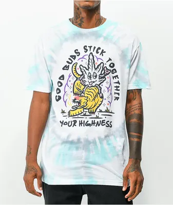 Your Highness Stick Together Blue & Teal Tie Dye T-Shirt