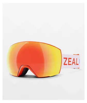 Zeal Hangfire Cordillera Orange & White Snowboard Goggles