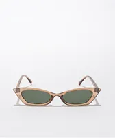 Zen Brown Slim Cat Eye Sunglasses