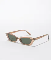 Zen Brown Slim Cat Eye Sunglasses