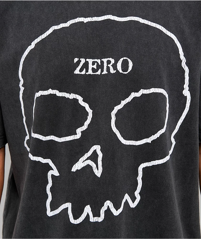 Zero Big Skull Black Wash T-Shirt