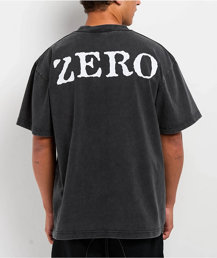 Zero Big Skull Black Wash T-Shirt