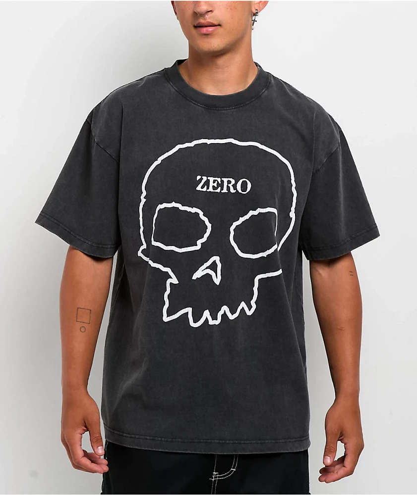 Zero Big Skull Black Wash T-Shirt