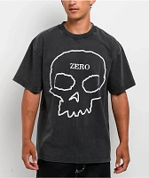 Zero Big Skull Black Wash T-Shirt