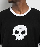 Zero Single Skull Ringer Black T-Shirt