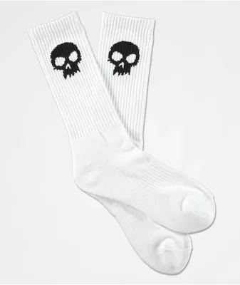 Zero Single Skull White Crew Socks