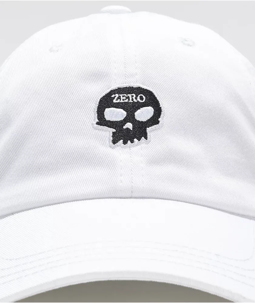 Zero Single Skull White Strapback Hat