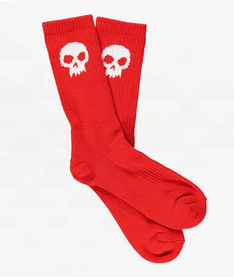 Zero Skull Red Crew Socks