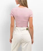 Zine Angie Pink Stripe Crop T-Shirt