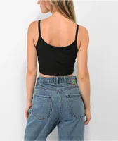 Zine Baby Rib Black Crop Tank Top