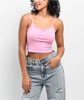 Zine Berry Pink Crop Tank Top