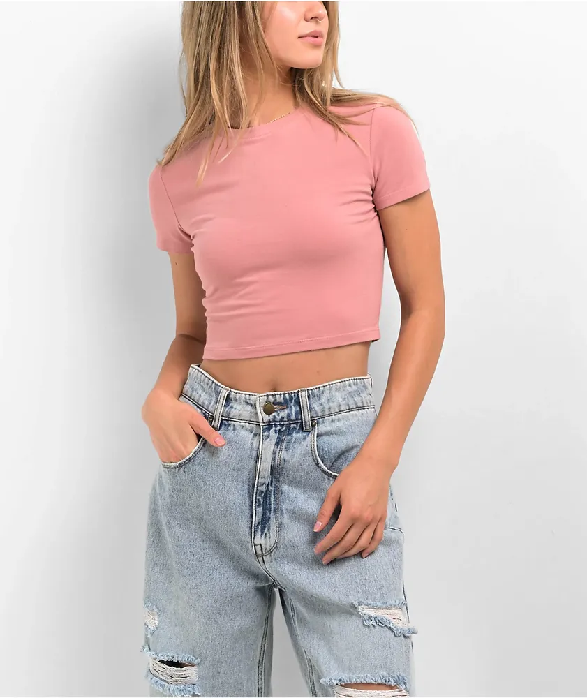 Zine Brianna Rose Buckle Crop T-Shirt