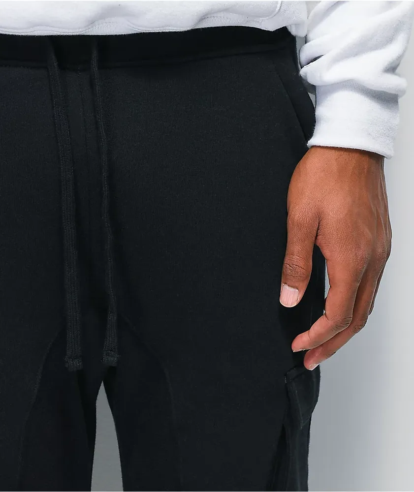 Zine Cargo Black Jogger Sweatpants