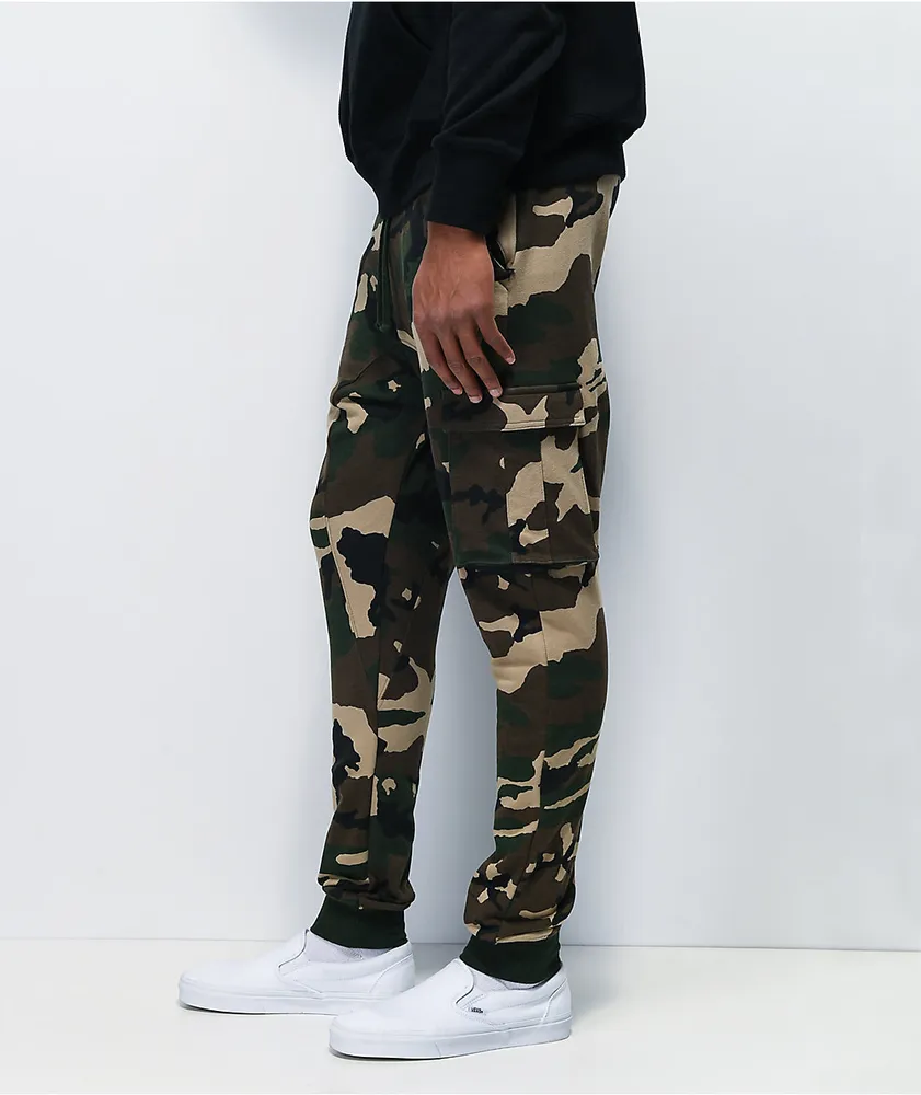 Zine Cargo Green Camo Jogger Sweatpants