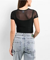 Zine Cashie Black Mesh Crop T-Shirt